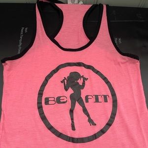 Be Fit Apparel BE FIT bright pink workout tank top